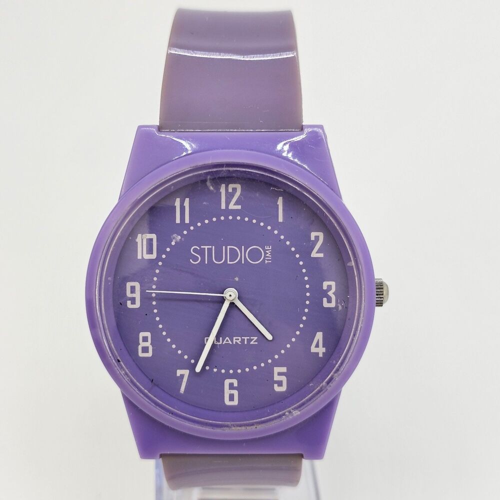 Studio Women's Watch 40MM Lavender Dial Lavender Plastic Bands New Battery